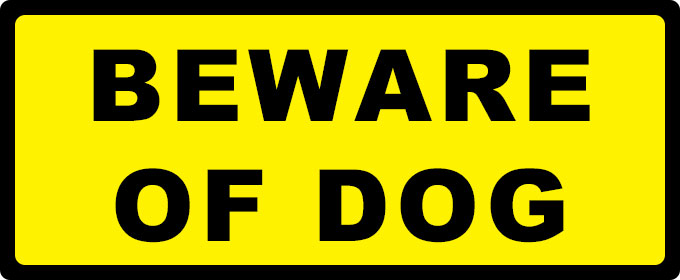 beware of dog sign