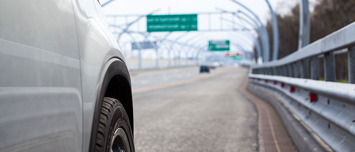 car in the emergency lane